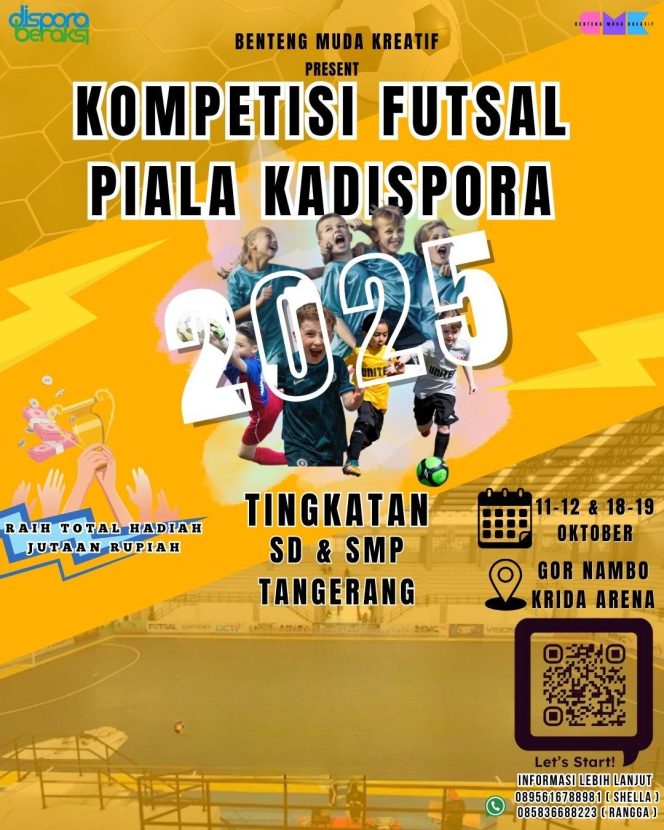 
					Kejuaraan Futsal Pelajar SD – SMP Piala Kepala Dispora Kota Tangerang Berhadiah Jutaan Rupiah Segera Digelar