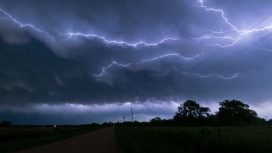 An active thunderstorm complex moved over Nebraska in the afternoon and evening hours. At the back of this system a lot of these so called `anvil crawlers` could be seen.