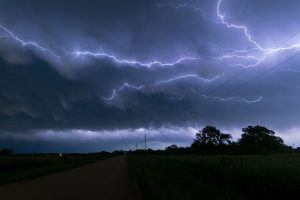An active thunderstorm complex moved over Nebraska in the afternoon and evening hours. At the back of this system a lot of these so called `anvil crawlers` could be seen.