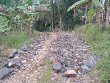 Keterangan foto : Jalan JUT di Desa Cikeusik, Kecamatan Wanasalam, Rabu (14/1/2026)