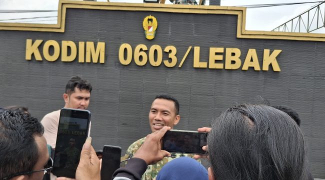 Keterangan foto : Dandim 0603 Lebak Letkol I Gede Mahendra Subrata, Sabtu (21/2/2026)